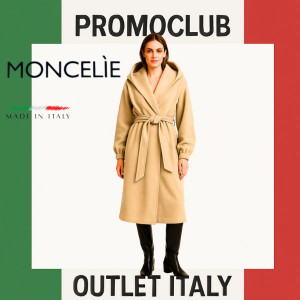 Дълго палто Moncelie, размер S, слонова кост, 52% полиестер, 44% акрил, 4% вълна, Италия